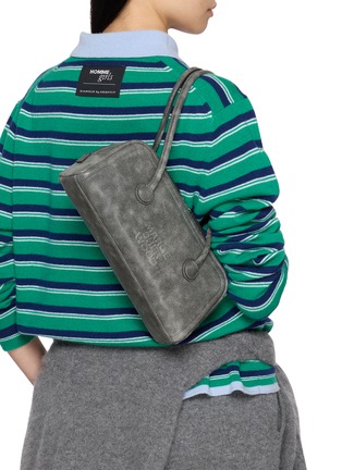 Figure View - Click To Enlarge - MARGESHERWOOD - Soft Boston Cracked Leather Shoulder Bag