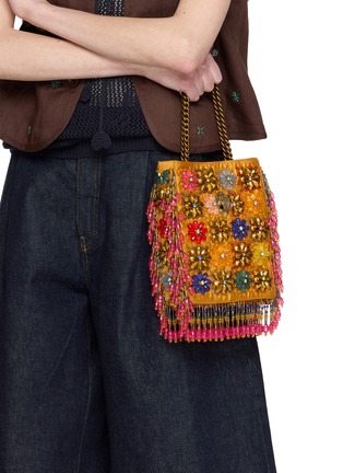Figure View - Click To Enlarge - KURT GEIGER - Mini Beaded Tote Bag