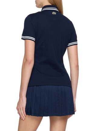 Back View - Click To Enlarge - LACOSTE SPORT - X Roland Garros Logo Embroidered Contrast Trim Polo Shirt