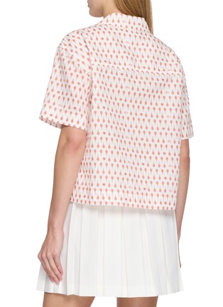 Back View - Click To Enlarge - LACOSTE SPORT - X Roland Garros Short Sleeve Racket Motif Print Shirt