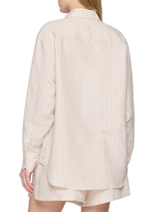 Back View - Click To Enlarge - LACOSTE SPORT - Striped Linen Shirt