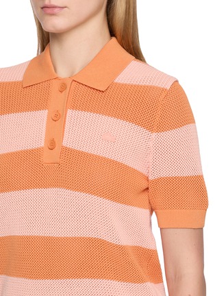  - LACOSTE SPORT - Striped Cotton Polo Top