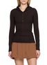 LACOSTE SPORT Hooded Long Sleeve Rib Knit Top