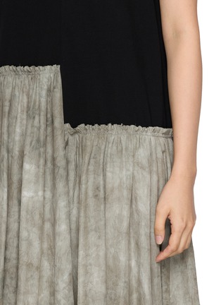  - Y'S - Sleeveless Asymmetric Gathered Combination Dress