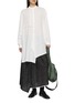 Figure View - Click To Enlarge - Y'S - Asymmetric Gathered Chequered Front Open Skirt