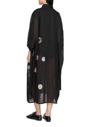 Back View - Click To Enlarge - Y'S - Printed Sheer Gathered Sleeve Shirt Dress