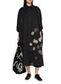 Figure View - Click To Enlarge - Y'S - Printed Sheer Gathered Sleeve Shirt Dress