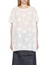 Y'S Floral Pattern Cotton Blend Knit Top