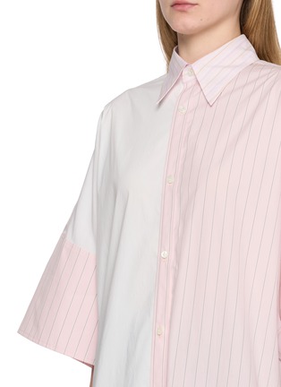  - Y'S - Oversized Colour Block Pinstripe Shirt