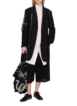 Figure View - Click To Enlarge - Y'S - Oversized Colour Block Pinstripe Shirt