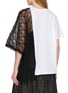 Back View - Click To Enlarge - Y'S - Lace Panel Cotton Linen T-Shirt