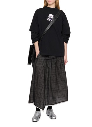 Figure View - Click To Enlarge - Y'S - Cat Graphic Cotton T-Shirt