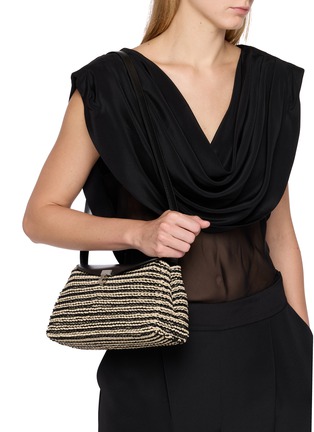 Figure View - Click To Enlarge - TOTEME - T-Lock Woven Leather Clutch