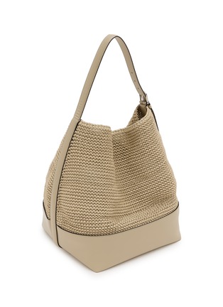 Detail View - Click To Enlarge - TOTEME - Belted Woven Leather Tote Bag