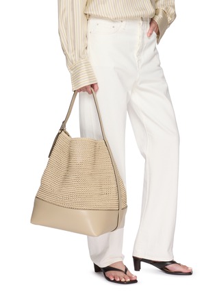 Figure View - Click To Enlarge - TOTEME - Belted Woven Leather Tote Bag