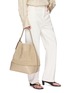 Figure View - Click To Enlarge - TOTEME - Belted Woven Leather Tote Bag