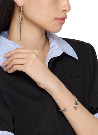 Front View - Click To Enlarge - MM6 MAISON MARGIELA - Cocktail Stick Silver Plated Brass Cuffs