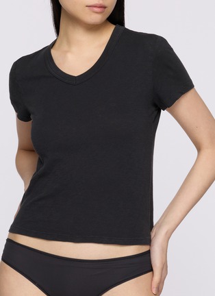 Figure View - Click To Enlarge - SKIMS - Worn In Jersey Baby V-Neck T-Shirt