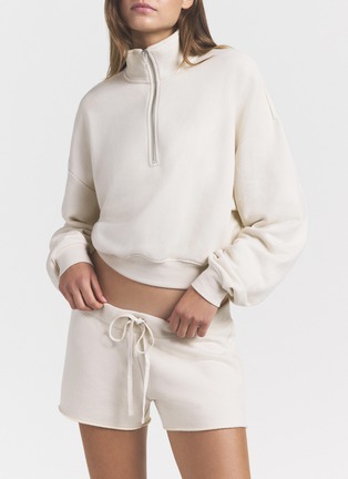 Detail View - Click To Enlarge - SKIMS - Drapey French Terry Half Zip Sweatshirt