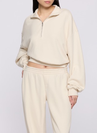 Figure View - Click To Enlarge - SKIMS - Drapey French Terry Half Zip Sweatshirt