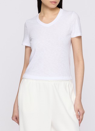 Figure View - Click To Enlarge - SKIMS - Worn In Jersey Baby V-Neck T-Shirt