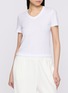 Figure View - Click To Enlarge - SKIMS - Worn In Jersey Baby V-Neck T-Shirt