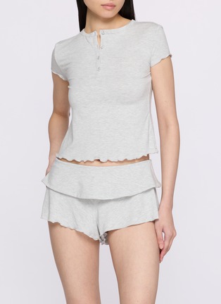 Figure View - Click To Enlarge - SKIMS - SKIMS Sleep Fold Over Shorts Set