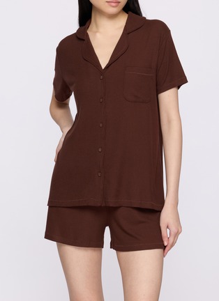 Figure View - Click To Enlarge - SKIMS - Soft Lounge Short Sleep Set