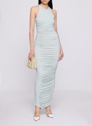 Back View - Click To Enlarge - SKIMS - Cupro Jersey Long Ruched Dress