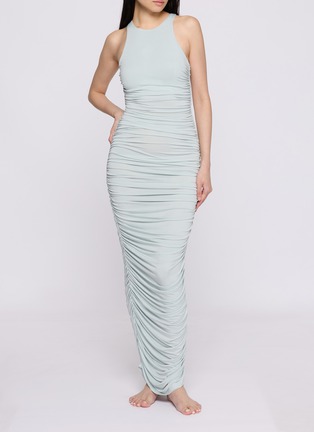 cupro jersey dress Cupro Jersey Wrap Mini Dress