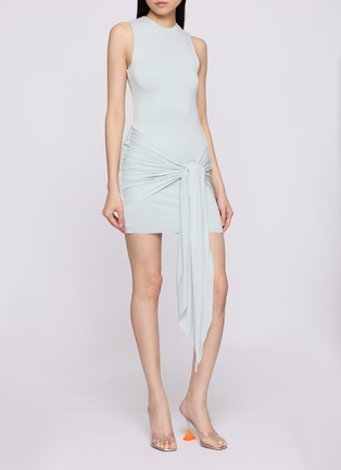 Back View - Click To Enlarge - SKIMS - Cupro Jersey Wrap Mini Dress