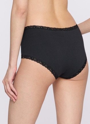 Front View - Click To Enlarge - SKIMS - Lightweight Cotton Lace Trim Boy Shorts
