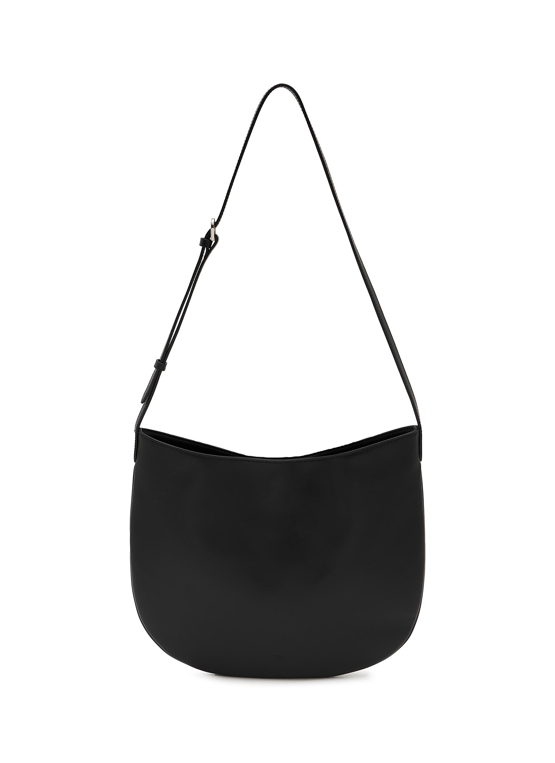NOTHING WRITTEN | Flat Round Leather Shoulder Bag | Women | Lane