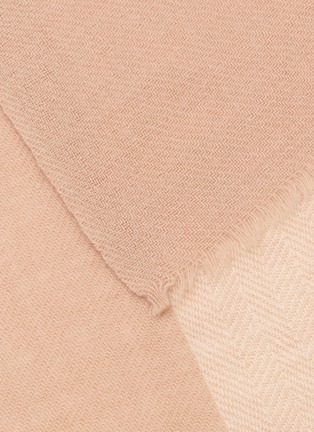 Detail View - Click To Enlarge - LANE'S - Bicolour Herringbone Wool Cashmere Scarf