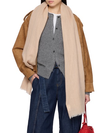 Figure View - Click To Enlarge - LANE'S - Bicolour Herringbone Wool Cashmere Scarf