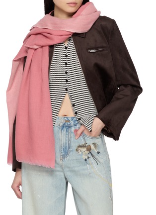 Figure View - Click To Enlarge - LANE'S - Bicolour Herringbone Wool Cashmere Scarf