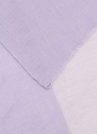 Detail View - Click To Enlarge - LANE'S - Bicolour Herringbone Wool Cashmere Scarf