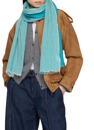 Figure View - Click To Enlarge - LANE'S - Bicolour Herringbone Wool Cashmere Scarf