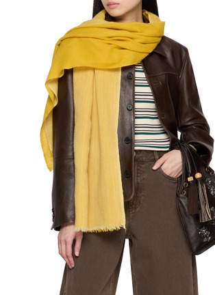 Figure View - Click To Enlarge - LANE'S - Bicolour Herringbone Wool Cashmere Scarf