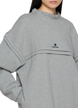  - SHUSHU/TONG - Raw Edge Wave Collar Tuck Detail Sweatshirt Dress