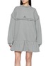 Main View - Click To Enlarge - SHUSHU/TONG - Raw Edge Wave Collar Tuck Detail Sweatshirt Dress