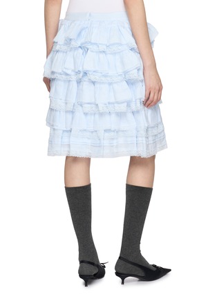 Back View - Click To Enlarge - SHUSHU/TONG - Tiered Ruffle Lace Trim Linen Skirt