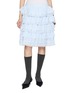 SHUSHU/TONG Tiered Ruffle Lace Trim Linen Skirt