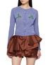 SHUSHU/TONG Beaded Floral Embellished Cotton Blend Knit Cardigan
