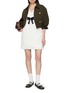 Figure View - Click To Enlarge - SHUSHU/TONG - Ruffle Texture Heart Neckline Cotton Blend Dress