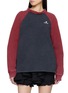 SHUSHU/TONG Long Raglan Sleeve Contrast Panel Cotton T-Shirt