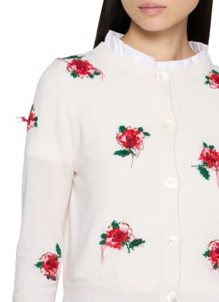  - SHUSHU/TONG - Threadwork Floral Embroidered Wool Knit Cardigan