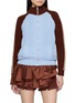 SHUSHU/TONG Colour Block Raglan Sleeve Wool Knit Cardigan