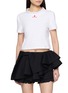 SHUSHU/TONG Wave Lace Collar Logo Embroidered Cotton T-Shirt