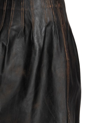  - SHUSHU/TONG - Low Waist Pleated Leather Mini Skirt